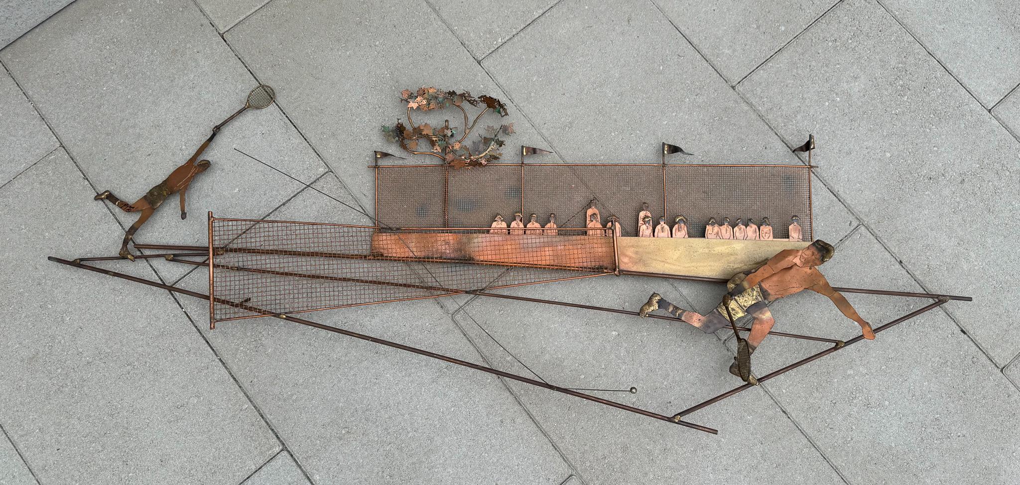Bijan Signed Mid Century Tennis Wall Sculpture, c.1970 4