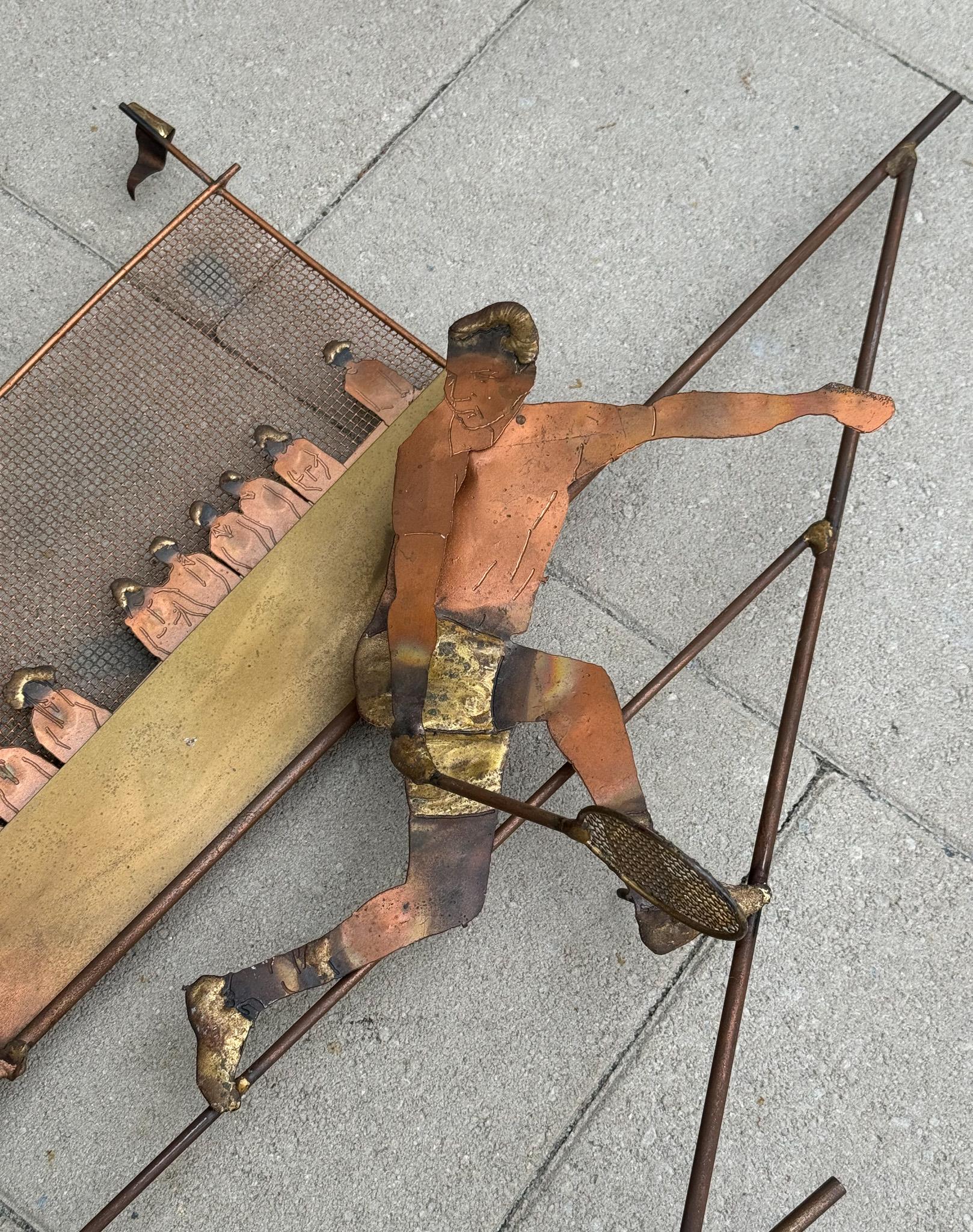 Bijan Signed Mid Century Tennis Wall Sculpture, c.1970 6