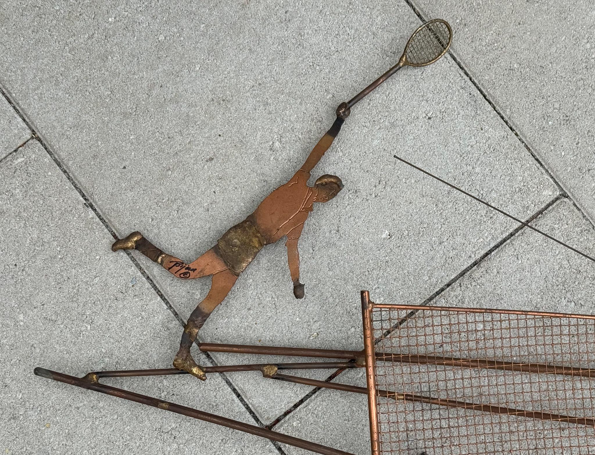 Bijan Signed Mid Century Tennis Wall Sculpture, c.1970 7
