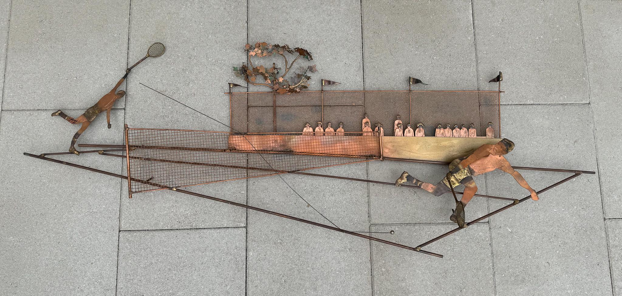 Bijan Signed Mid Century Tennis Wall Sculpture, United States, c.1970. 