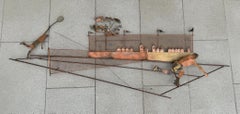 Bijan Signed Mid Century Tennis Wall Sculpture, c.1970