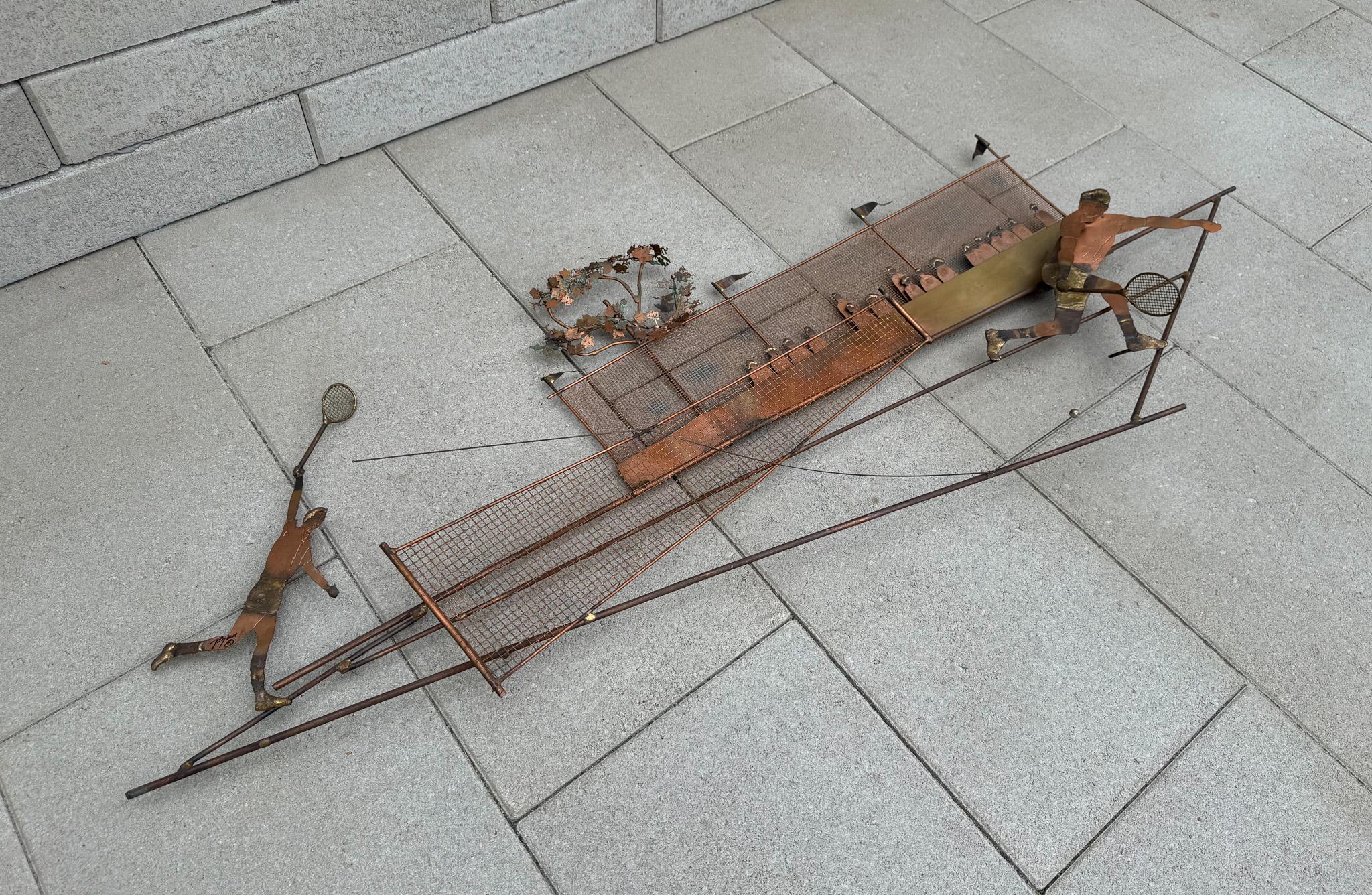 Mid-Century Modern Bijan Signed Mid Century Tennis Wall Sculpture, c.1970