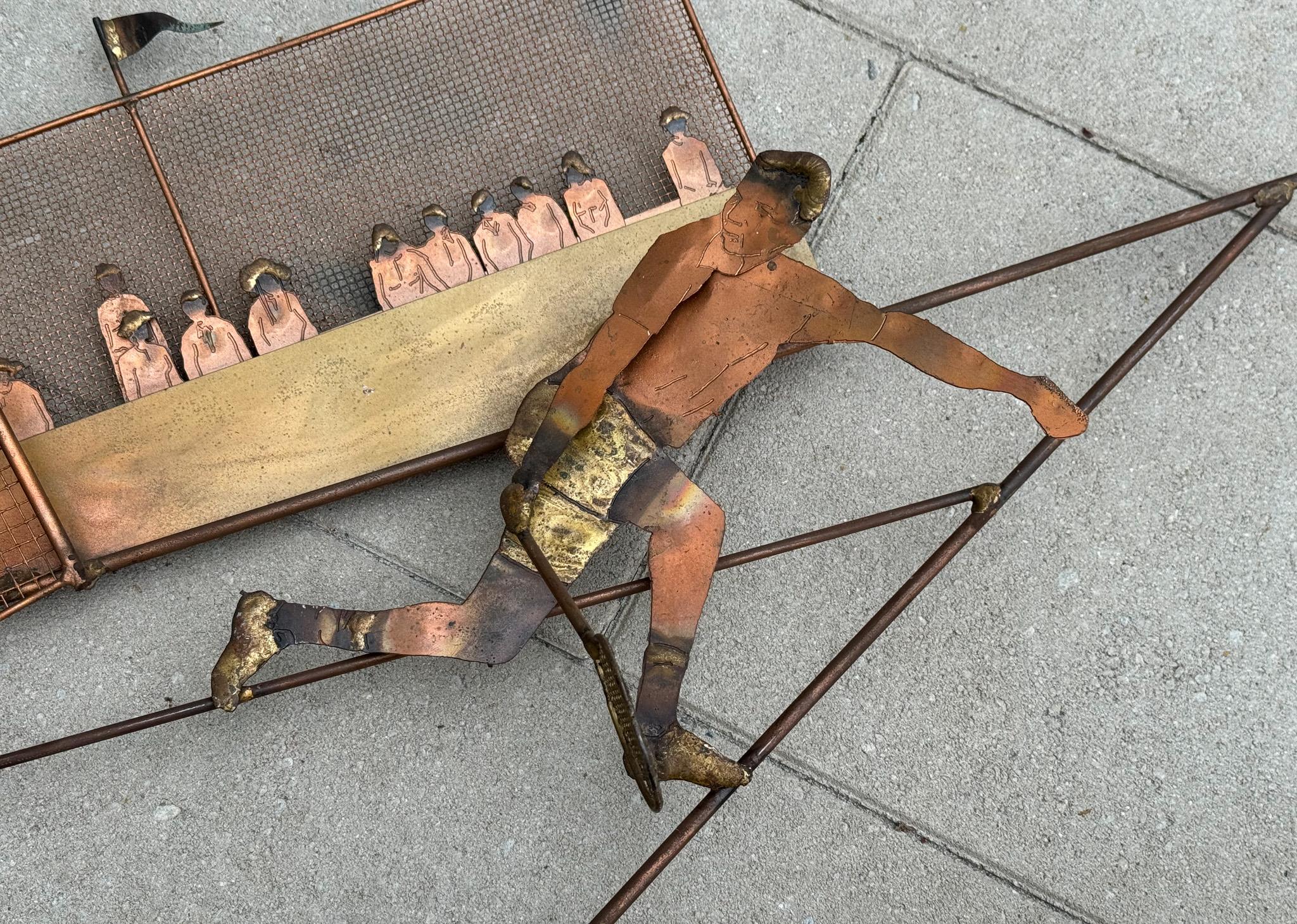 American Bijan Signed Mid Century Tennis Wall Sculpture, c.1970