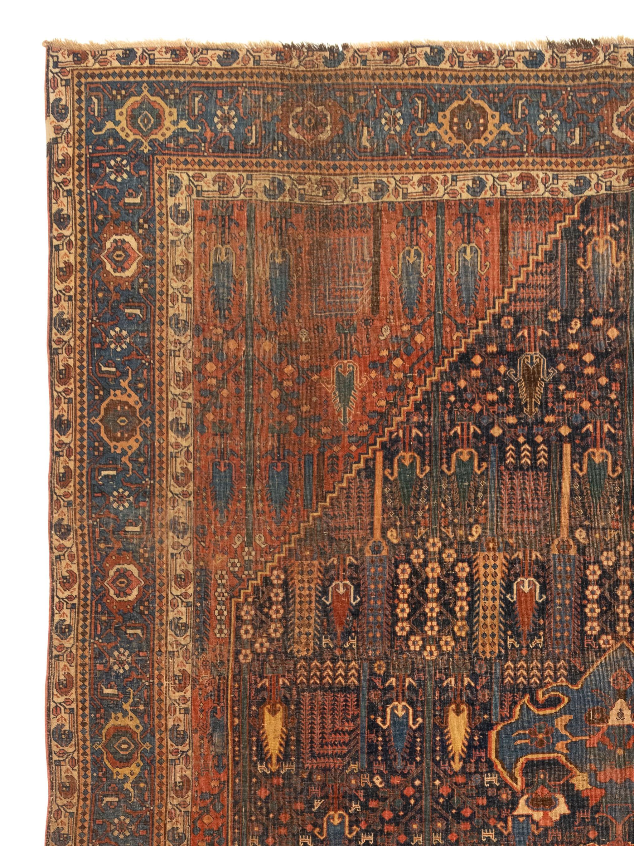 Persian Bijar Antique Rug, circa 1880s For Sale