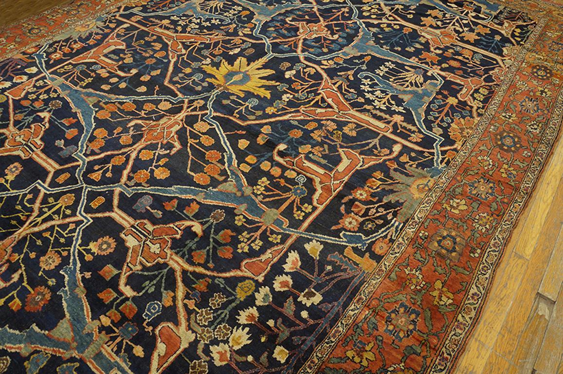 Wool 1870s Persian Garrus Bijar Carpet ( 8'10