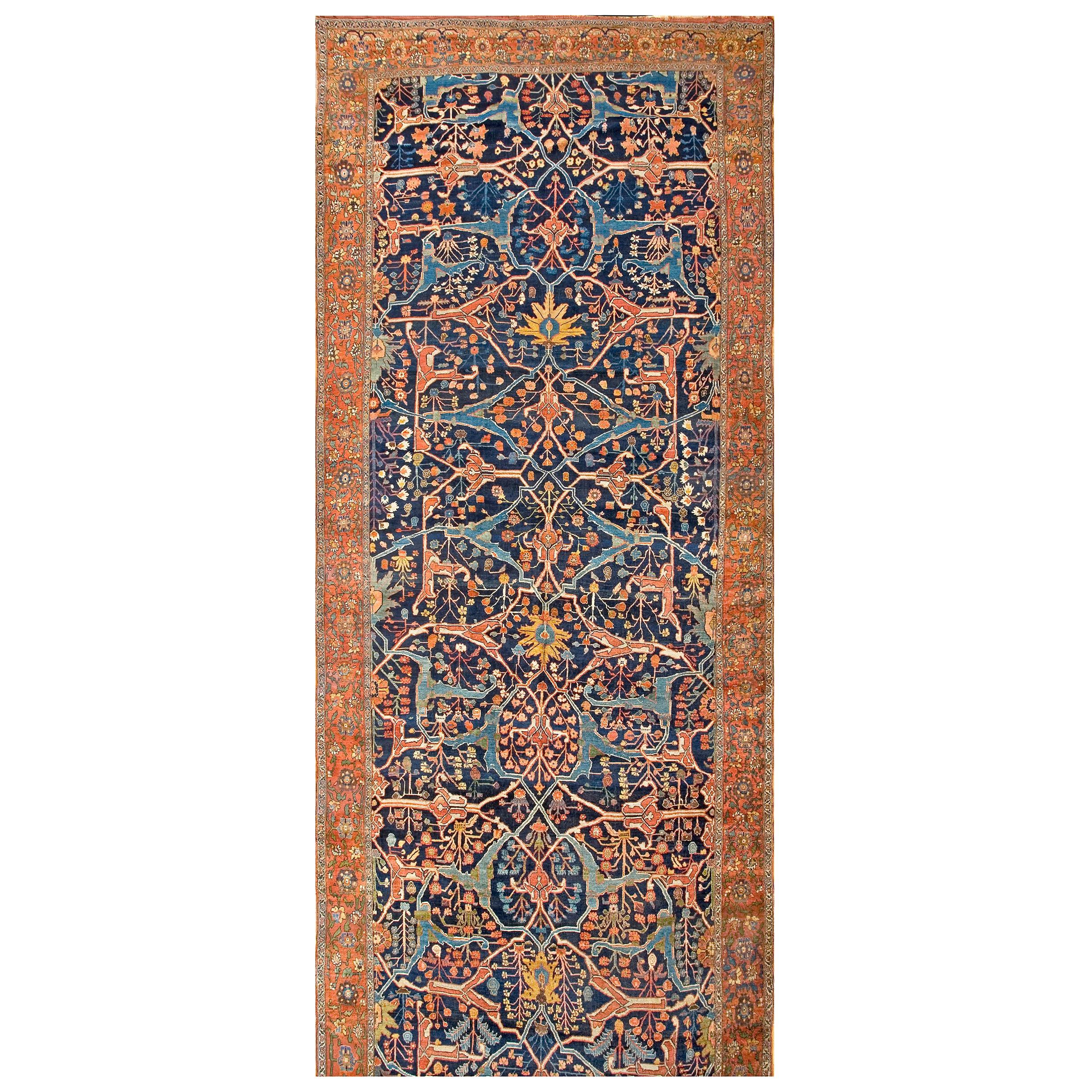 1870s Persian Garrus Bijar Carpet ( 8'10" x 23'8" - 270 x 720 cm )  For Sale