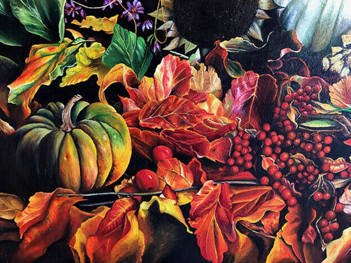 Bijn, huile sur toile. Nature morte XXe, signée et datée 6.98 im Angebot 5