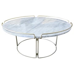 Bijou Cocktail Table in Marble and Matte Gold by Roche Bobois