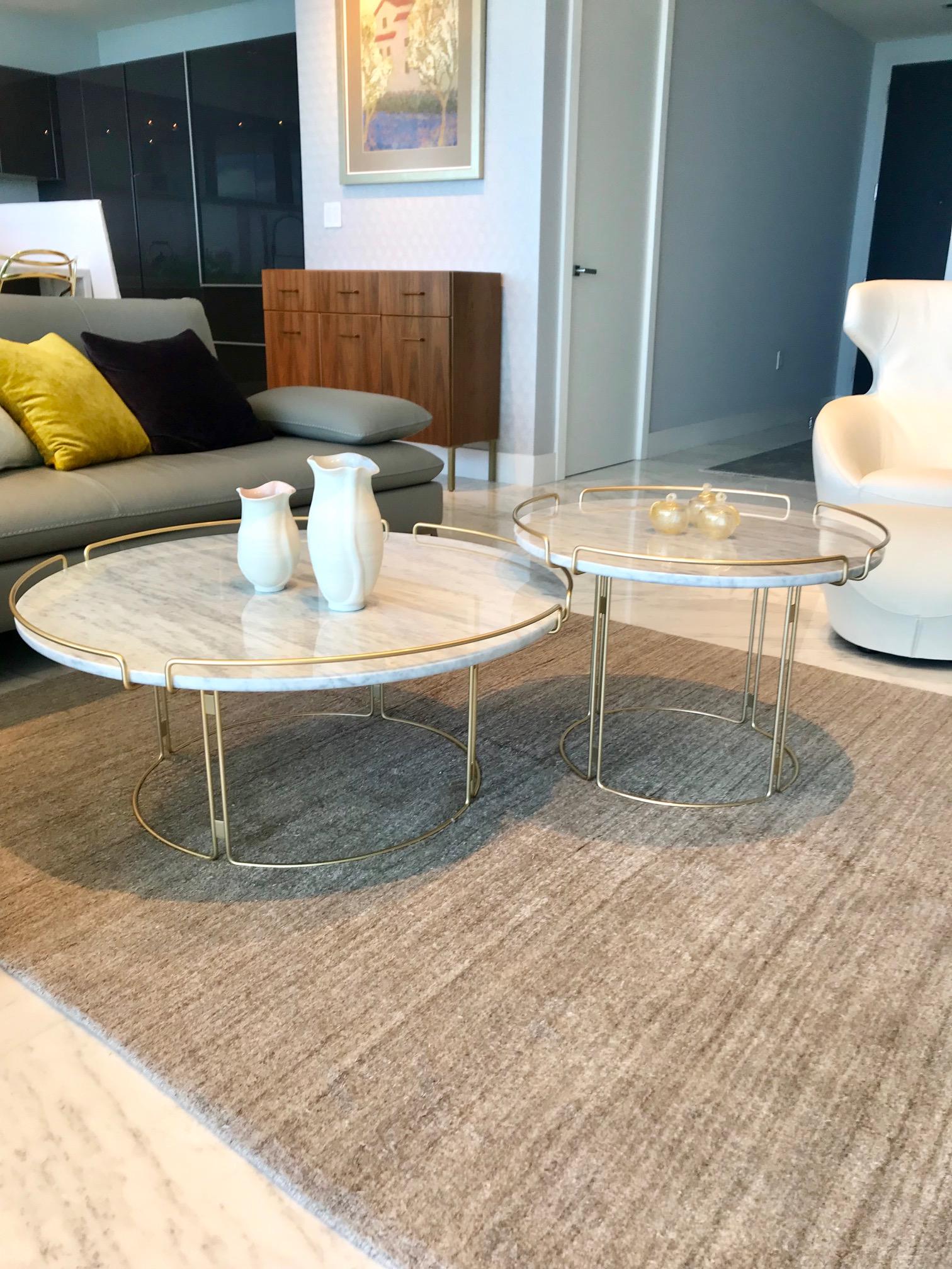 Bijou End Table in Marble and Matte Gold by Roche Bobois 5