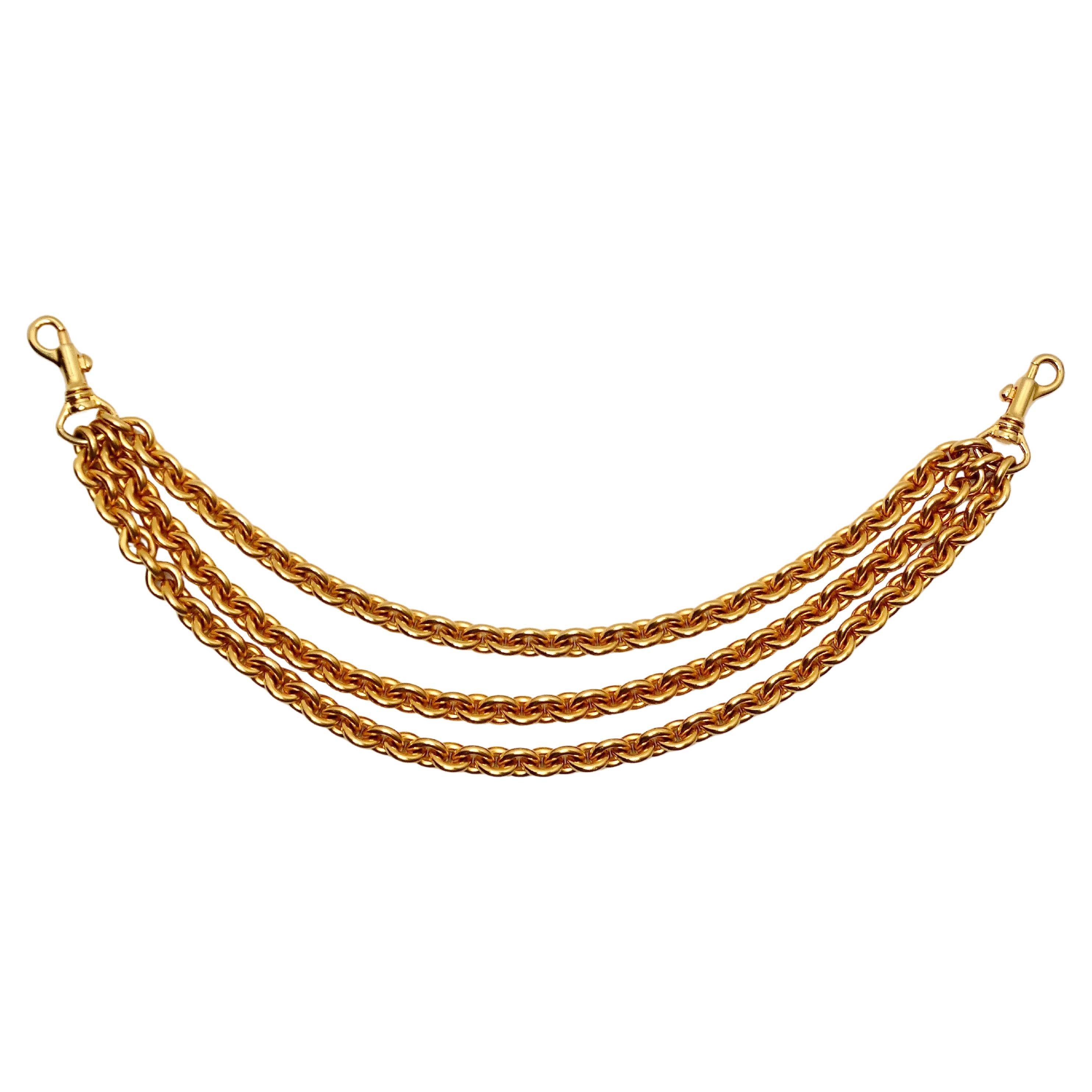 Bijou Multi-Chain Gold-Tone Link Belt Charm For Sale