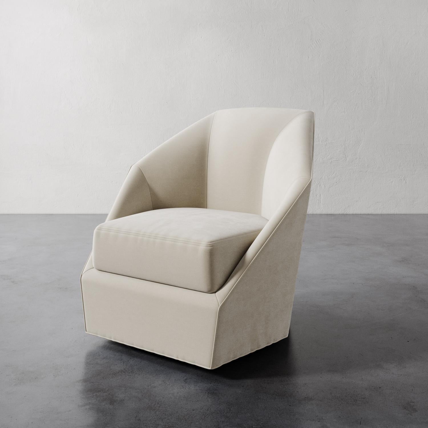 Bijou Swivel Chair in Plush Velvet by Christiane Lemieux For Sale 2