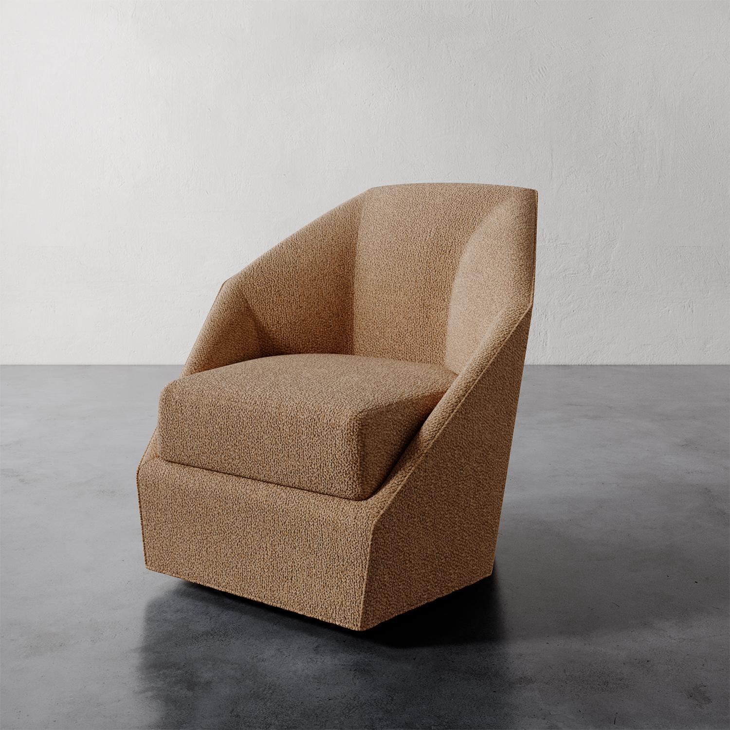 American Bijou Swivel Chair in Luxe Berbers/ Bouclés by Christiane Lemieux For Sale