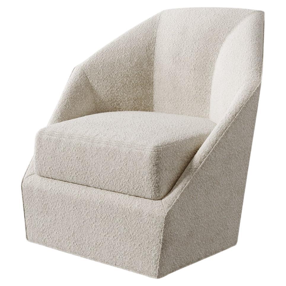Bijou Swivel Chair in Textured Bouclé by Christiane Lemieux