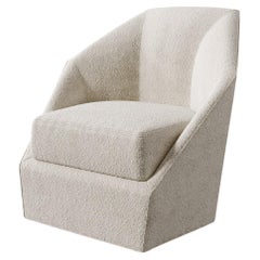 Bijou Swivel Chair in Textured Bouclé by Christiane Lemieux