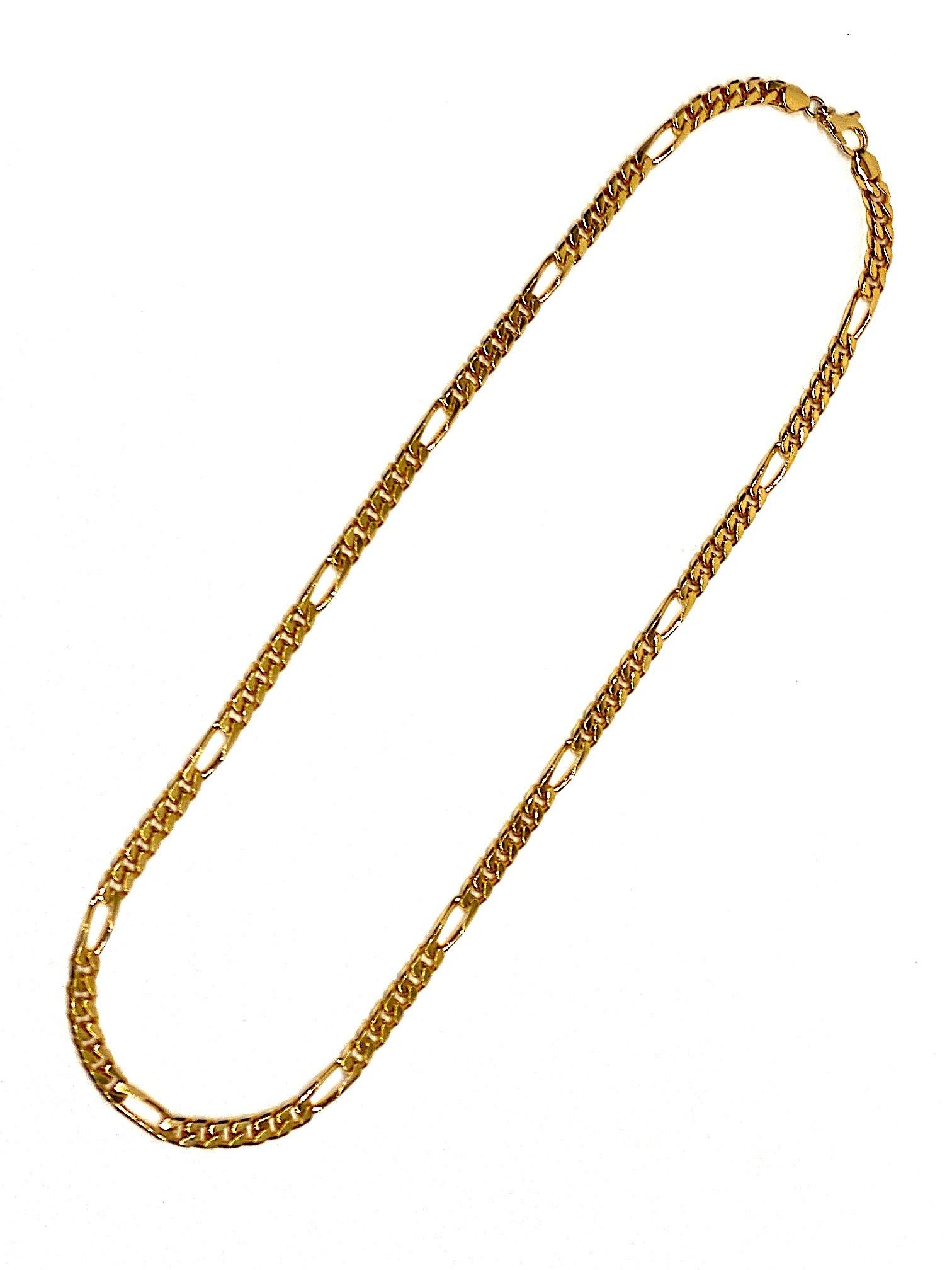  Bijoux Cascio Collier long à maillons bouclés en or lourd des années 1970 Unisexe 