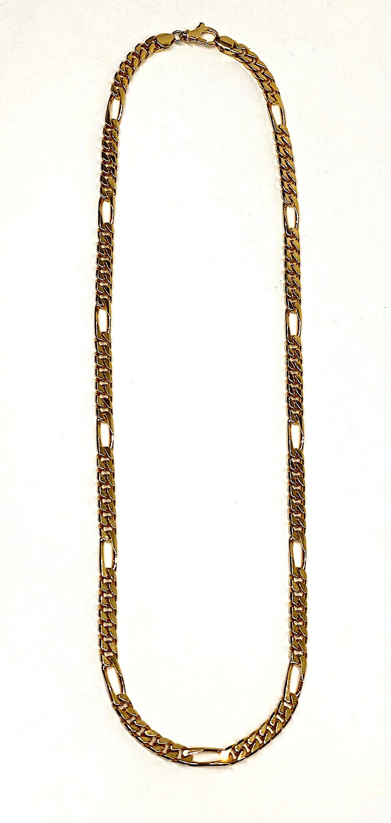 Bijoux Cascio Collier long à maillons bouclés en or lourd des années 1970 1