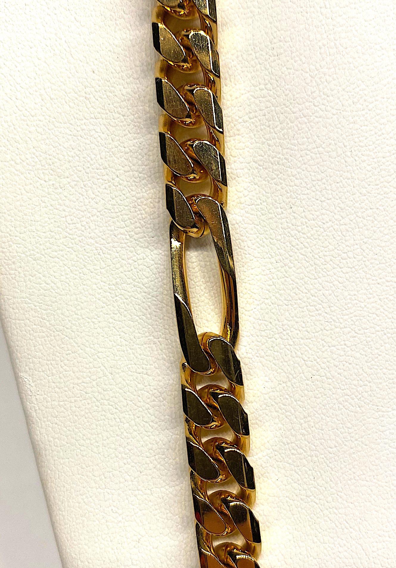 Bijoux Cascio Collier long à maillons bouclés en or lourd des années 1970 2