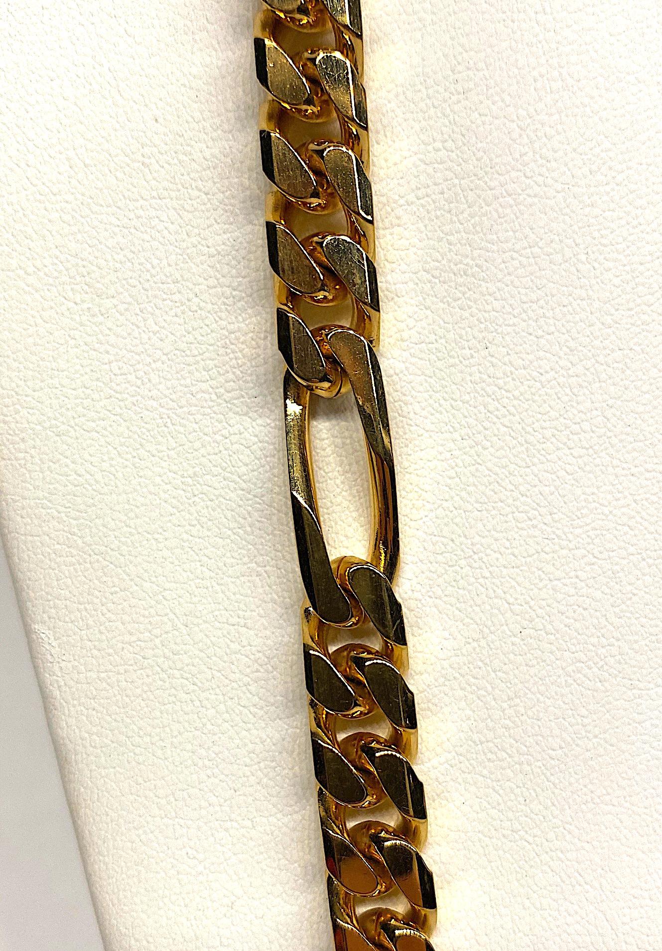 Bijoux Cascio 1970s Heavy Gold Curb Link Long Necklace In Good Condition In New York, NY