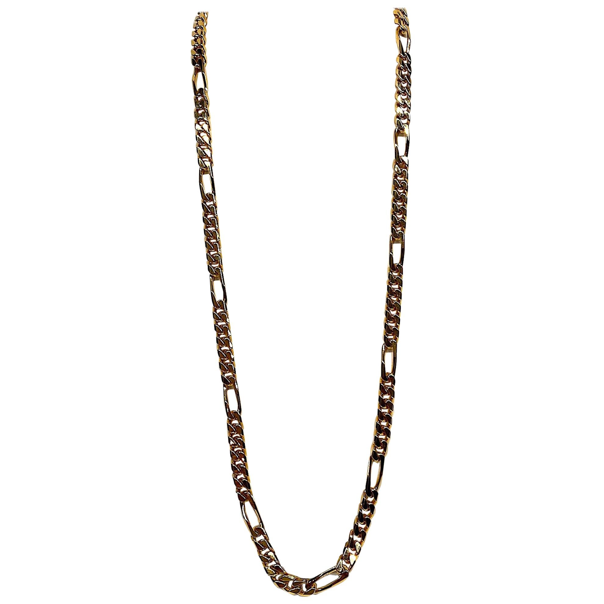 Bijoux Cascio Collier long à maillons bouclés en or lourd des années 1970