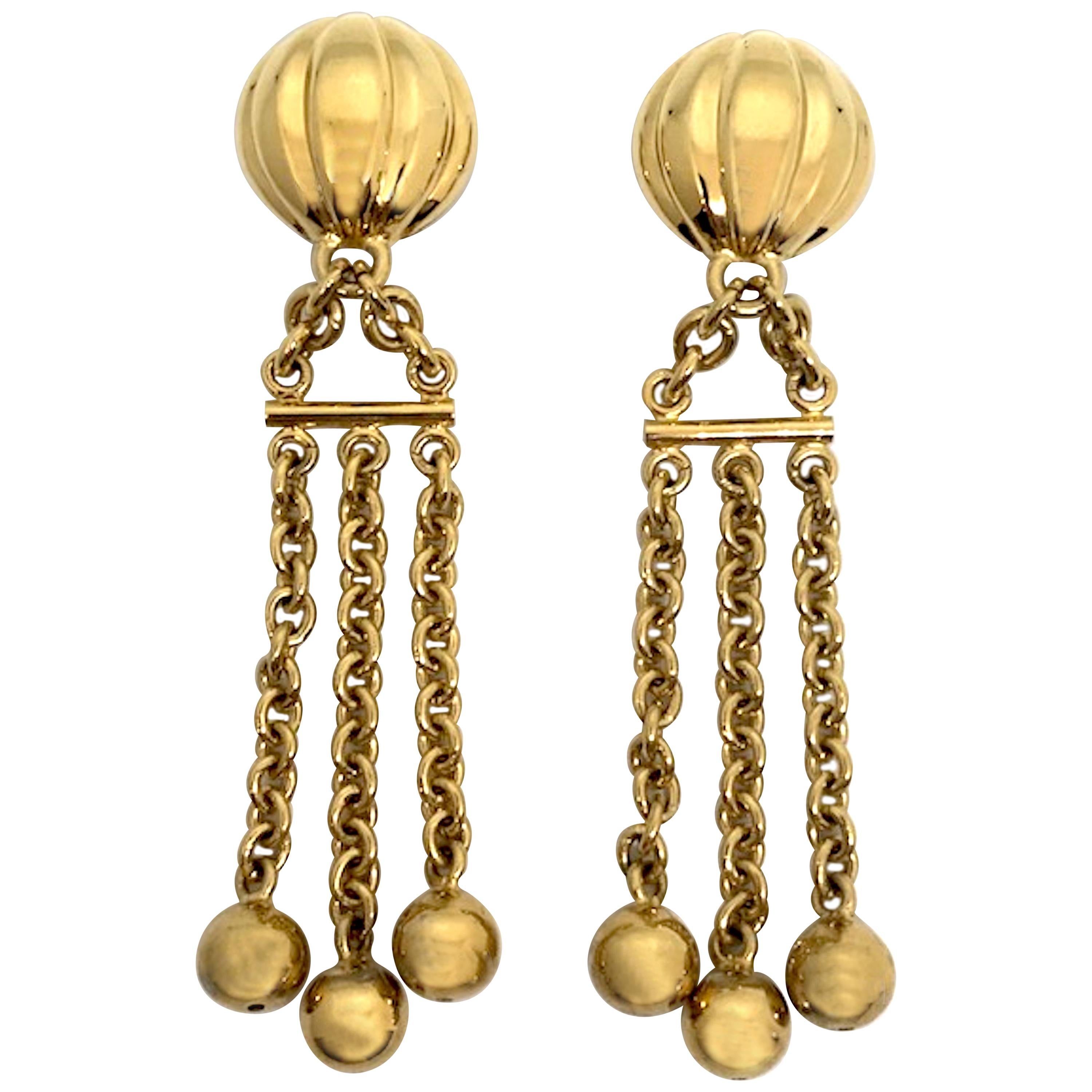 Bijoux Cascio of Italy 1980s Fringe Chain Earrings