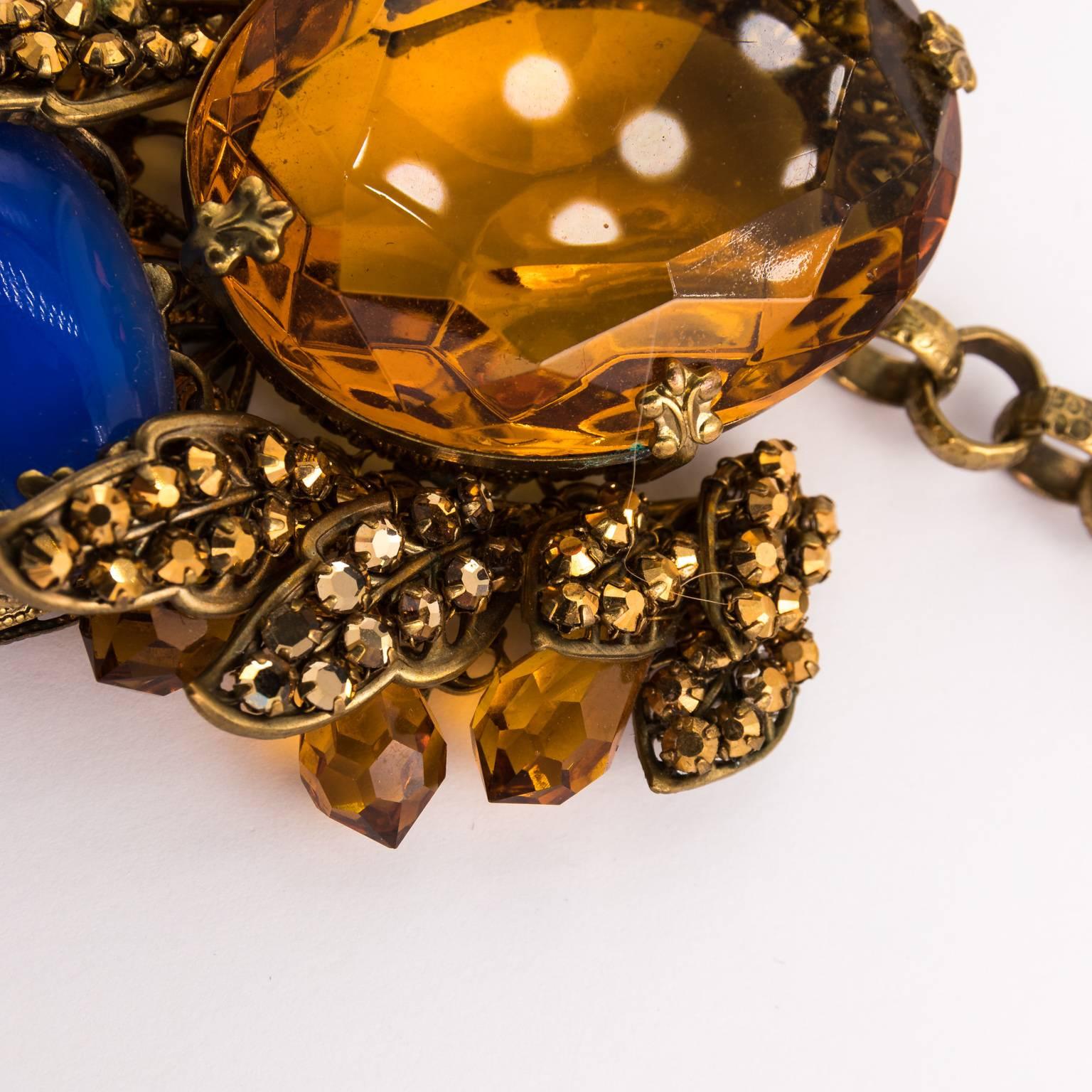 Bijoux Heart Necklace with Large Citrine Glass Centre Piece by Dita Von Teese 9