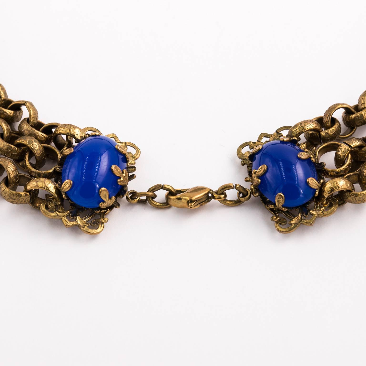 Art Deco Bijoux Heart Necklace with Large Citrine Glass Centre Piece by Dita Von Teese