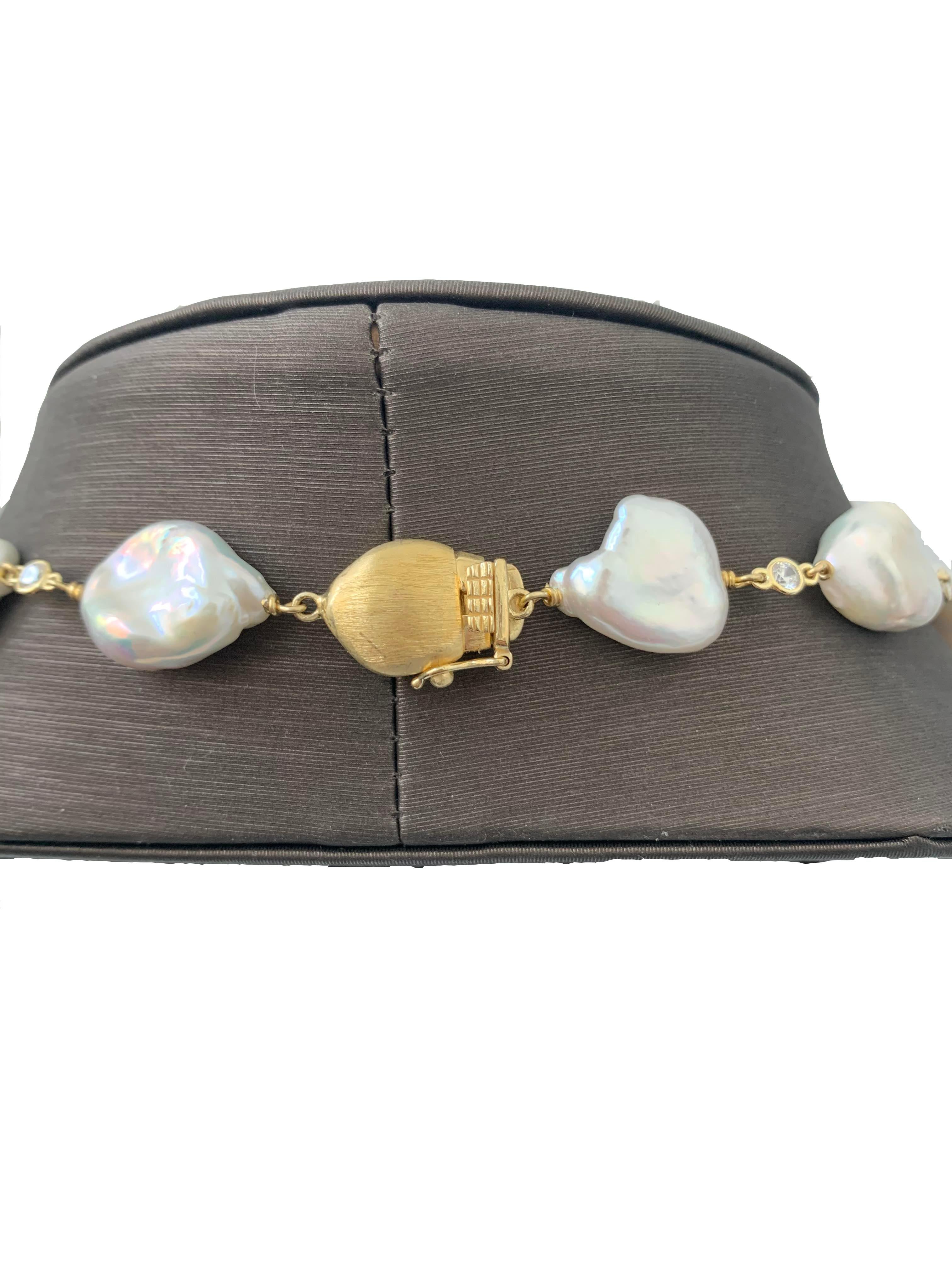 Bijoux Num Aquamarine and Baroque Pearl Necklace 2