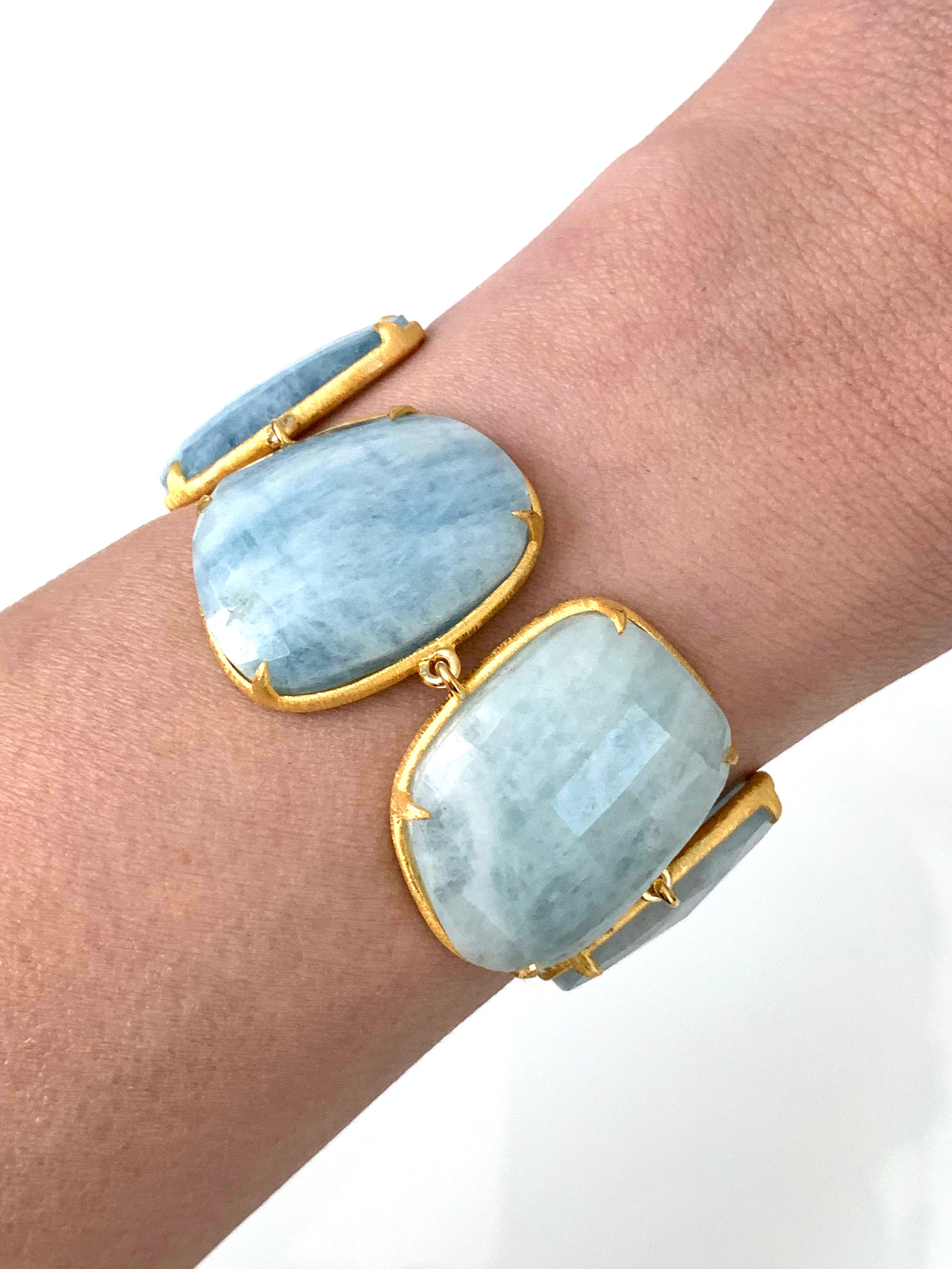 Contemporary Bijoux Num Aquamarine Link Bracelet