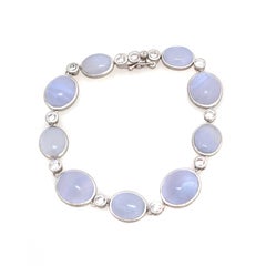 Bijoux Num Bezel-set Chalcedony Station Bracelet