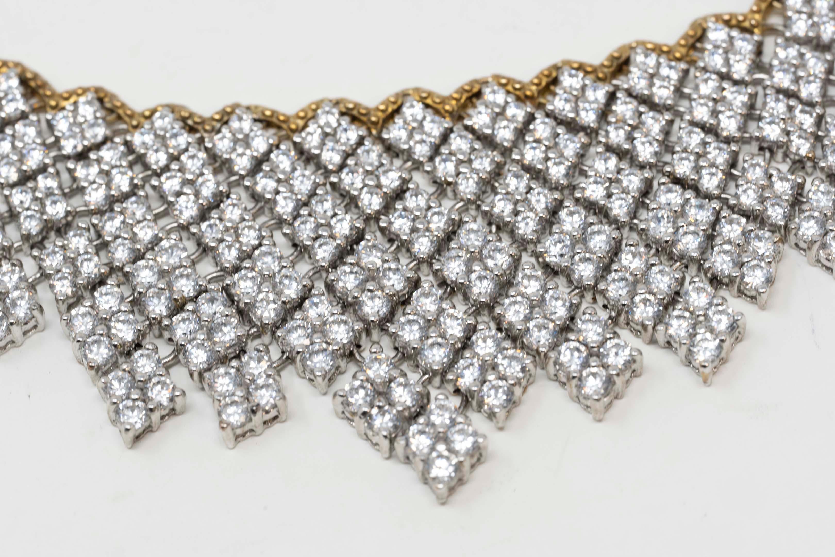 Bijoux Num, Collana a pettine in argento sterling con C/Z in vendita 4