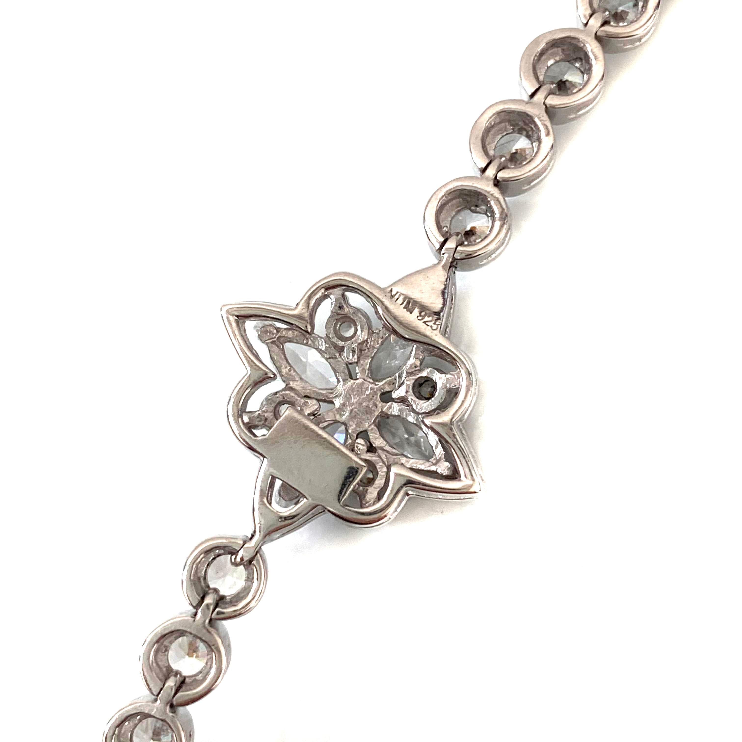Bijoux Num Bracelet de fleurs byzantines en argent sterling en vente 3