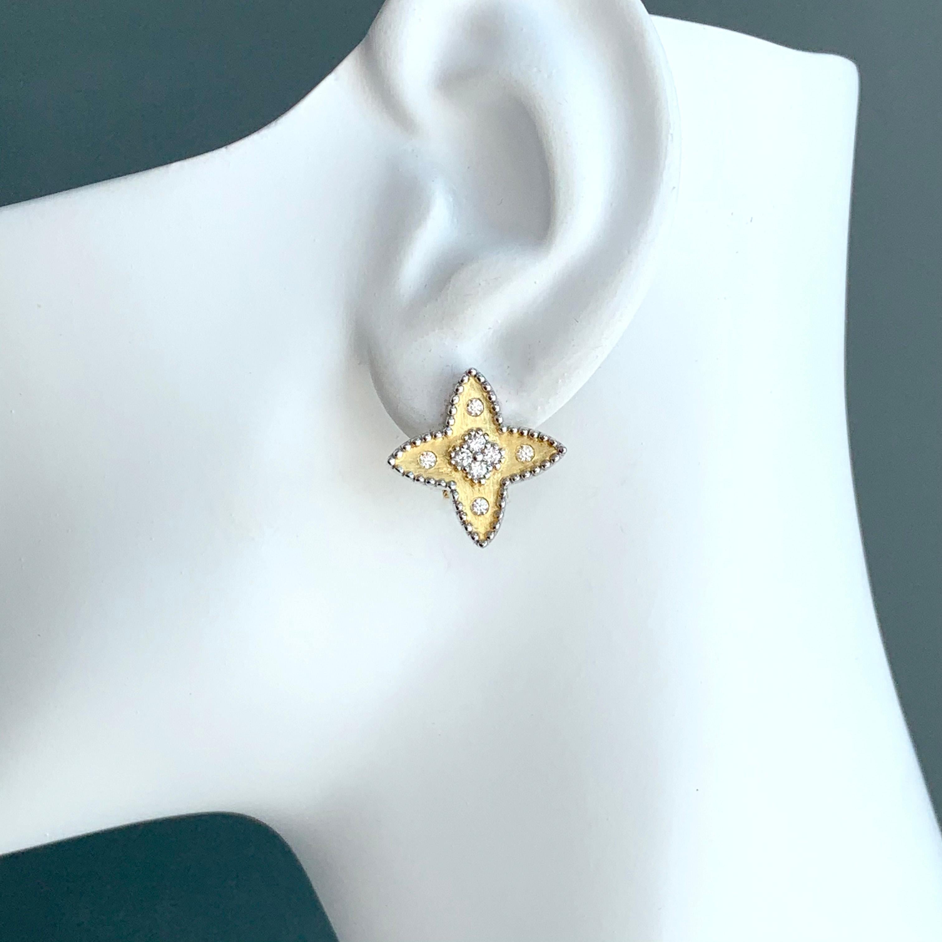 Bijoux Num Clover Pattern Star Shape Vermeil Earrings 2