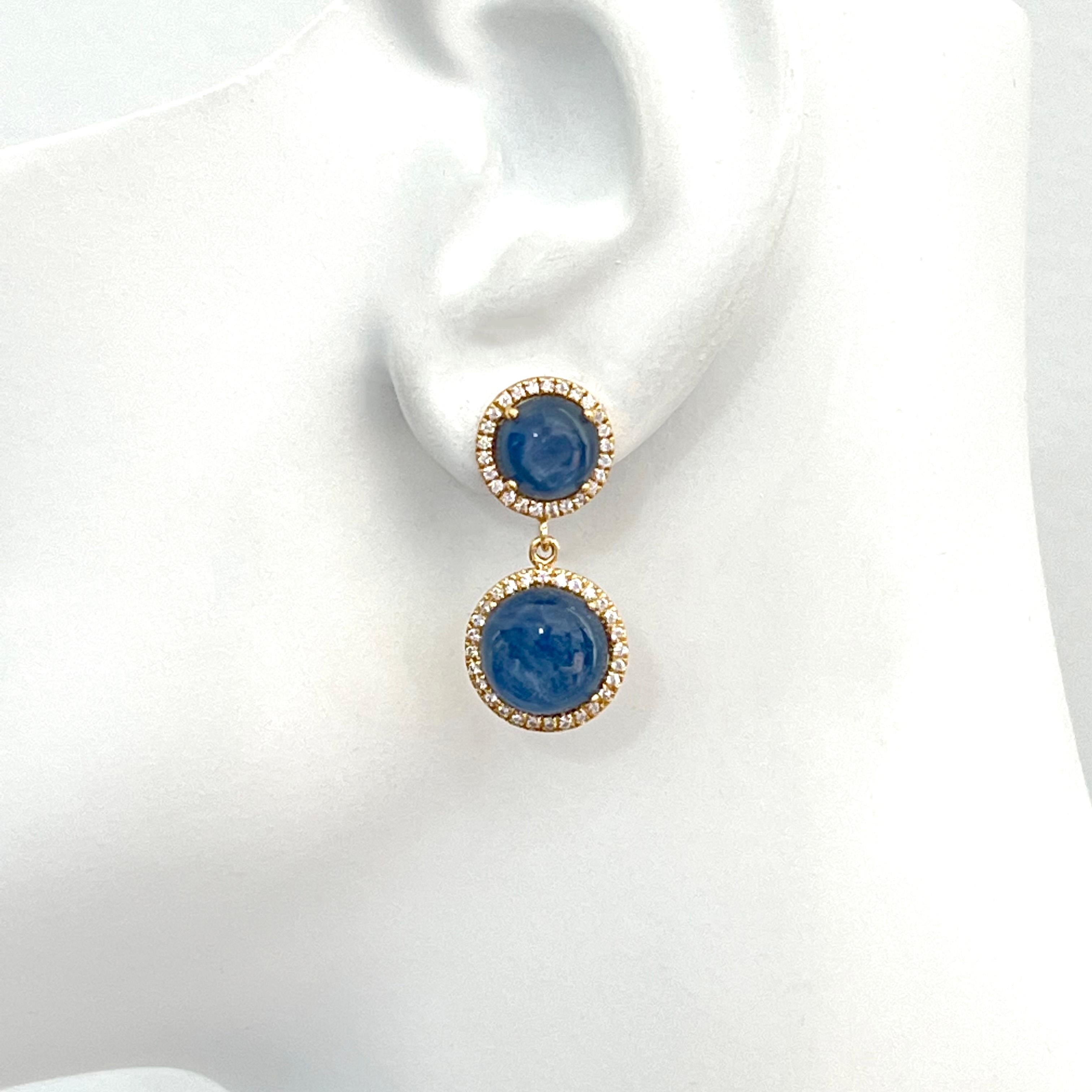 Orecchini pendenti di kyanite a doppio cerchio Bijoux Num In condizioni Nuovo in vendita a Los Angeles, CA