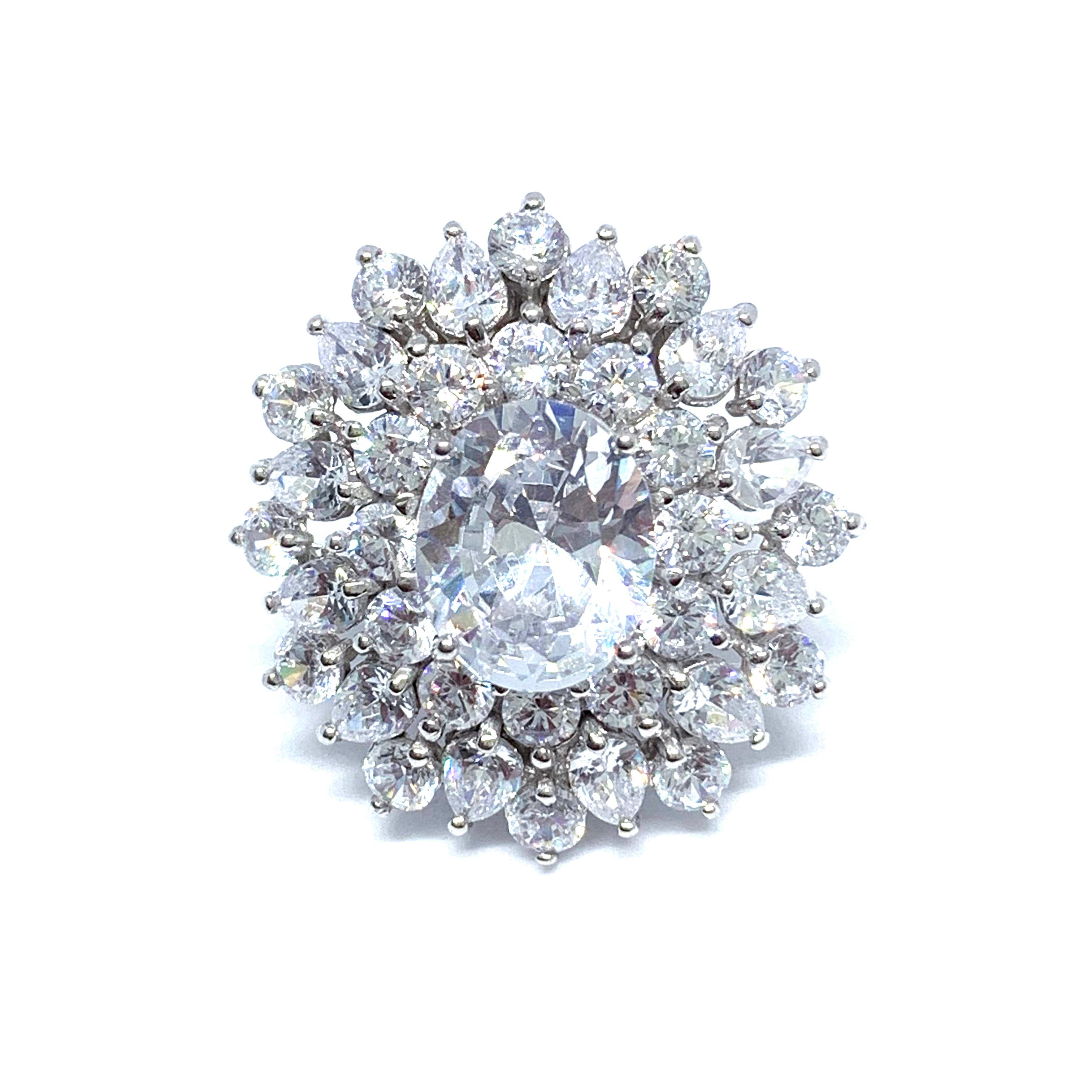 Women's Bijoux Num Elegant Faux Diamond Cluster Earrings