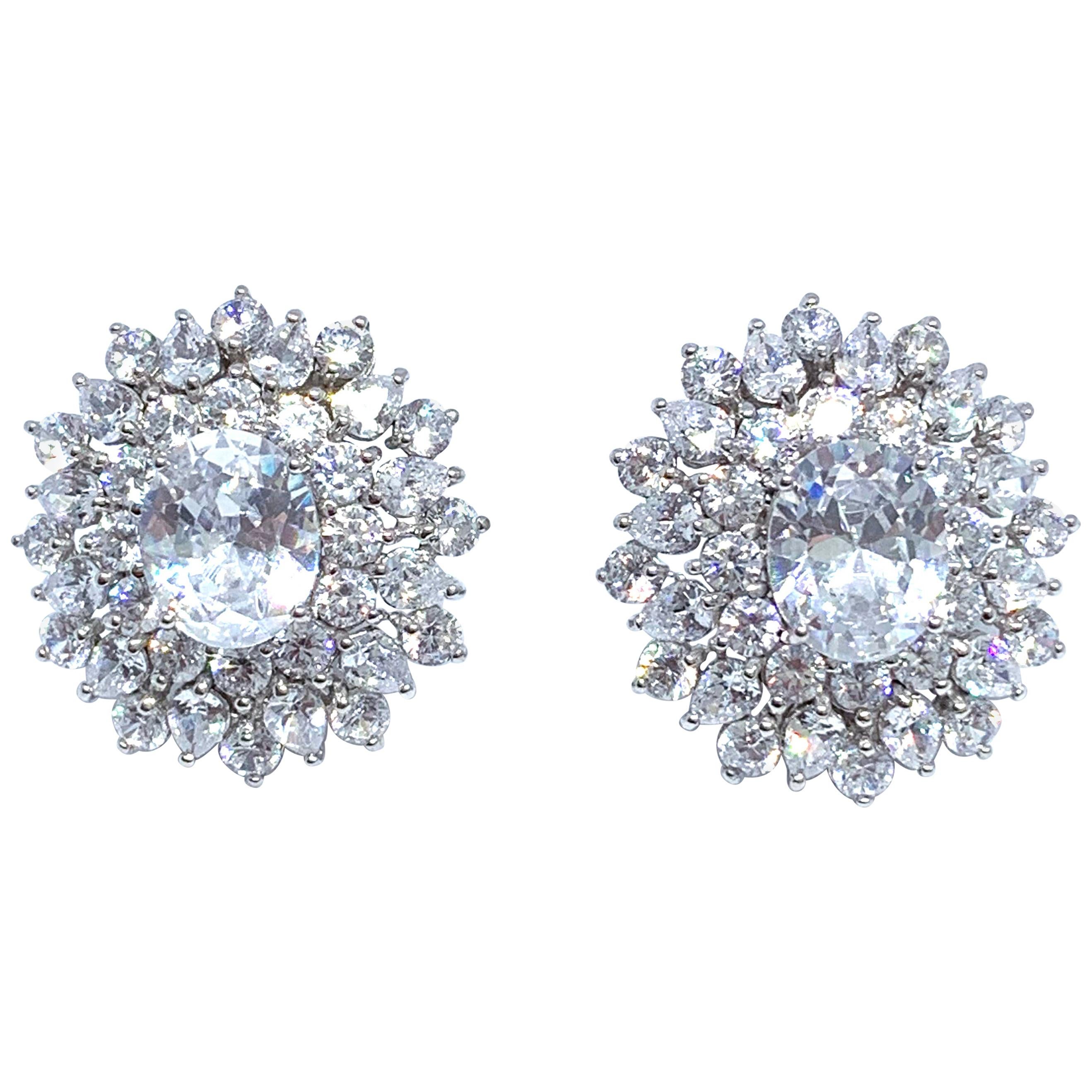 Bijoux Num Elegant Faux Diamond Cluster Earrings