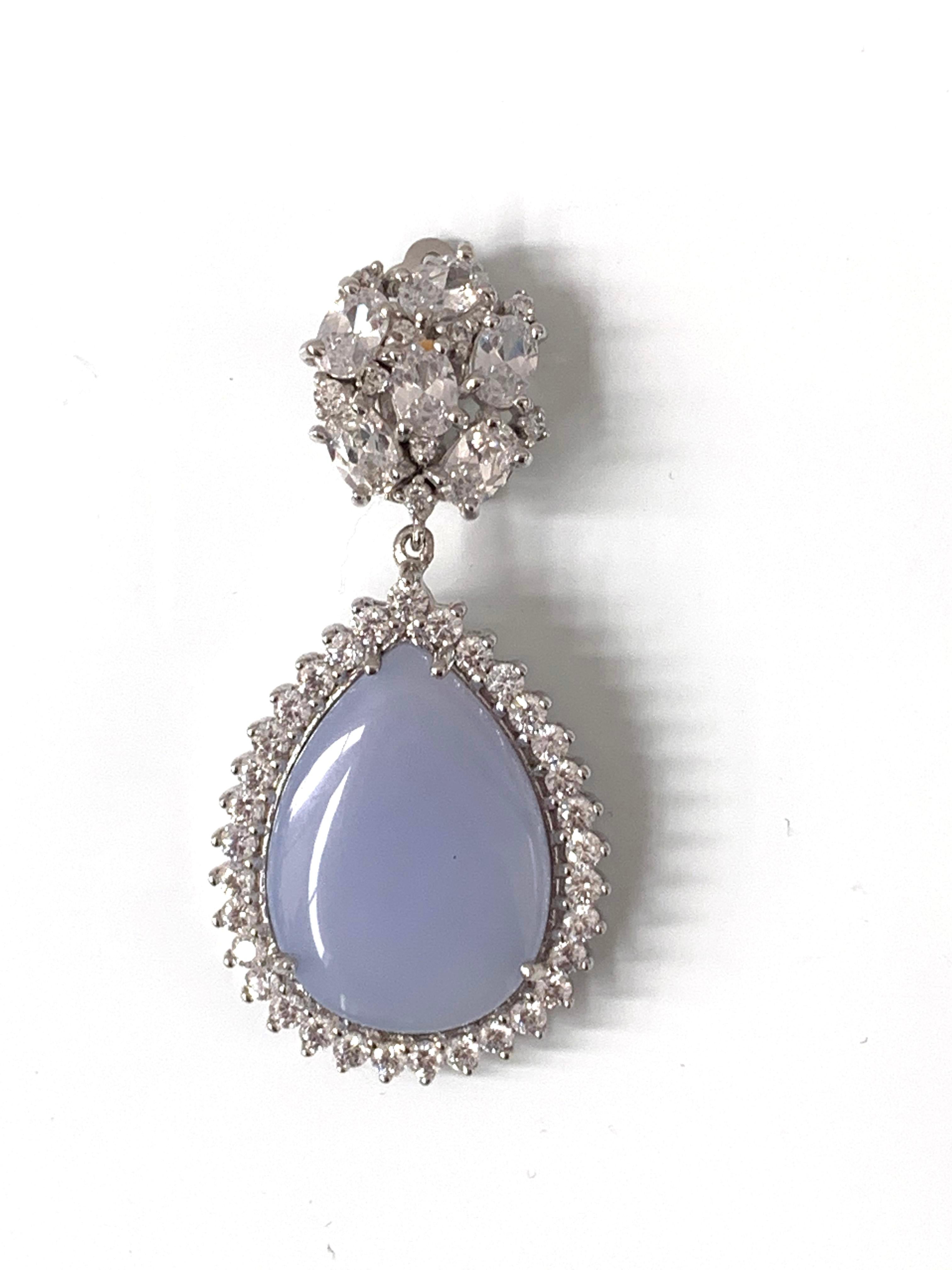 faux sapphire drop earrings