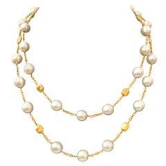 Bijoux Num Genuine Cultured Baroque Pearl Long Station Necklace