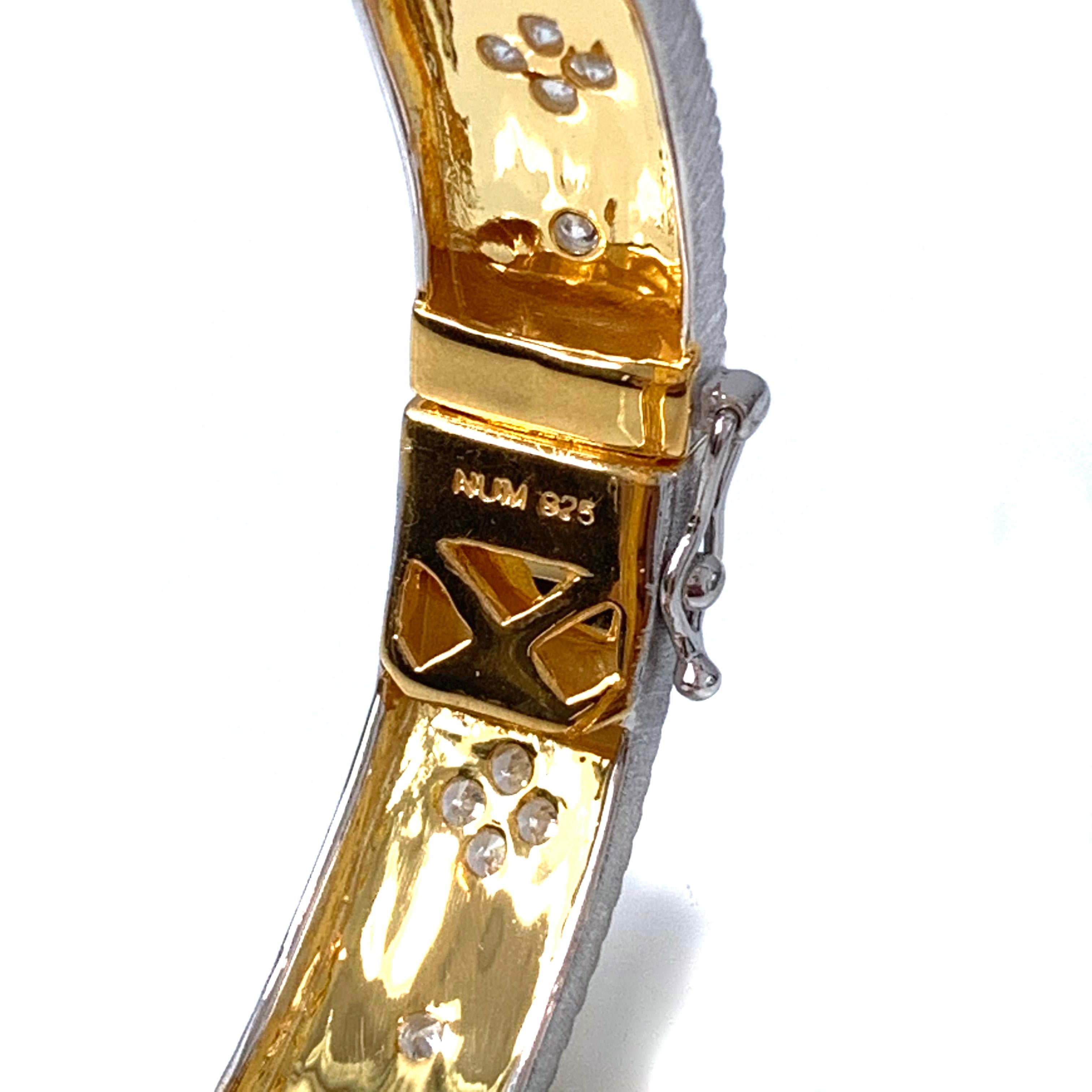 Bijoux Num Hand-engraved Clover Pattern Vermeil B… - image 6