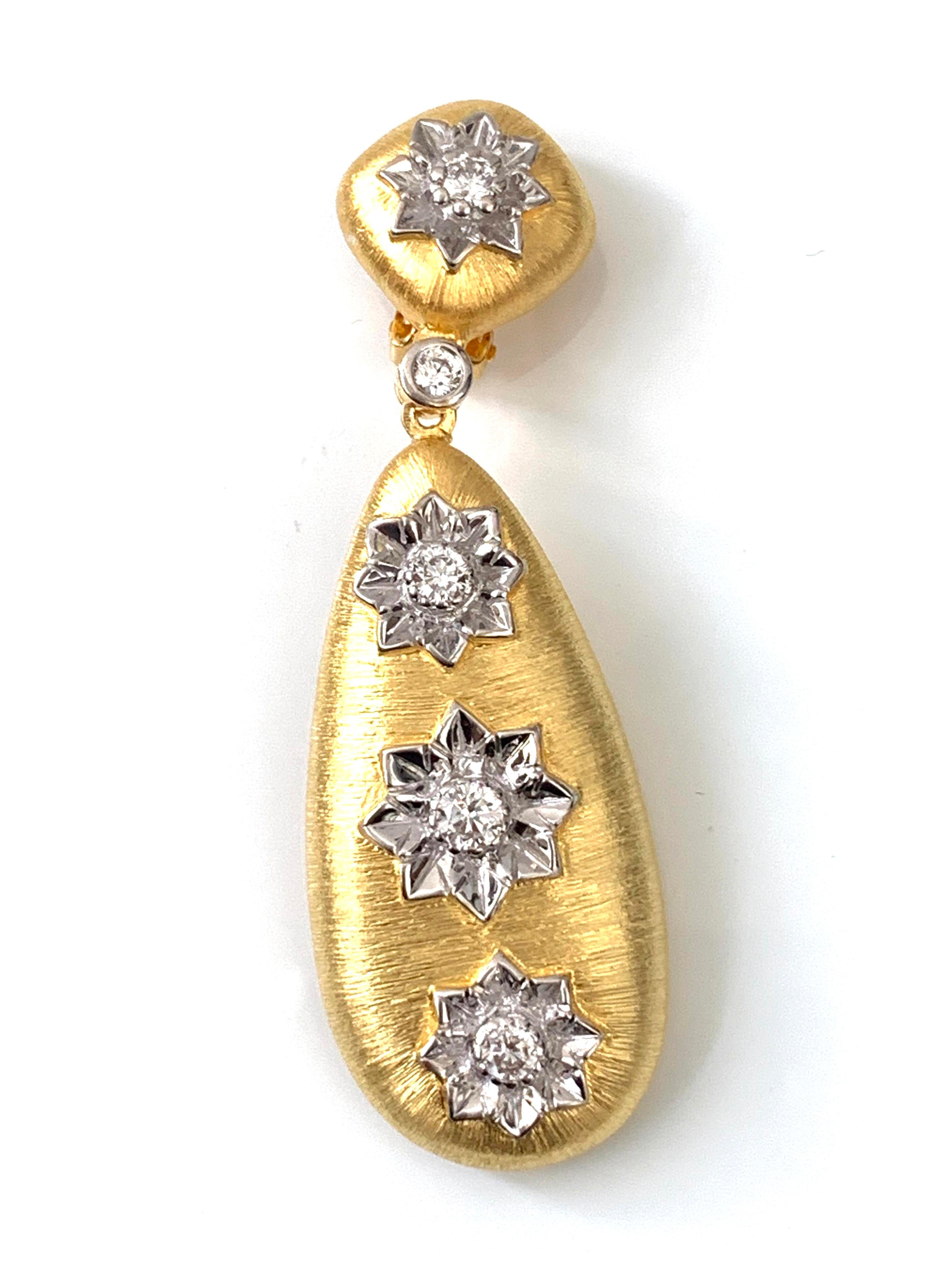 Modern Bijoux Num Hand-engraved Sterling Silver CZ Teardrop Earrings