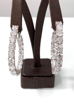 Bijoux Num Large CZ sterling silver Hoop Earrings