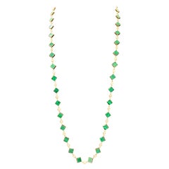 Bijoux Num Collana lunga in vermeil di malachite taglio quadrato unica nel suo genere