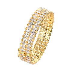 Bijoux Num Pave Diamond Shape CZ Gilded Sterling Silver Bracelet Bijoux Num Pave Diamond Shape CZ Gilded Sterling Silver Bracelet