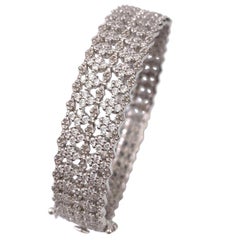 Bijoux Num Pave Diamond Shape CZ Bracelet en argent sterling plaqué platine