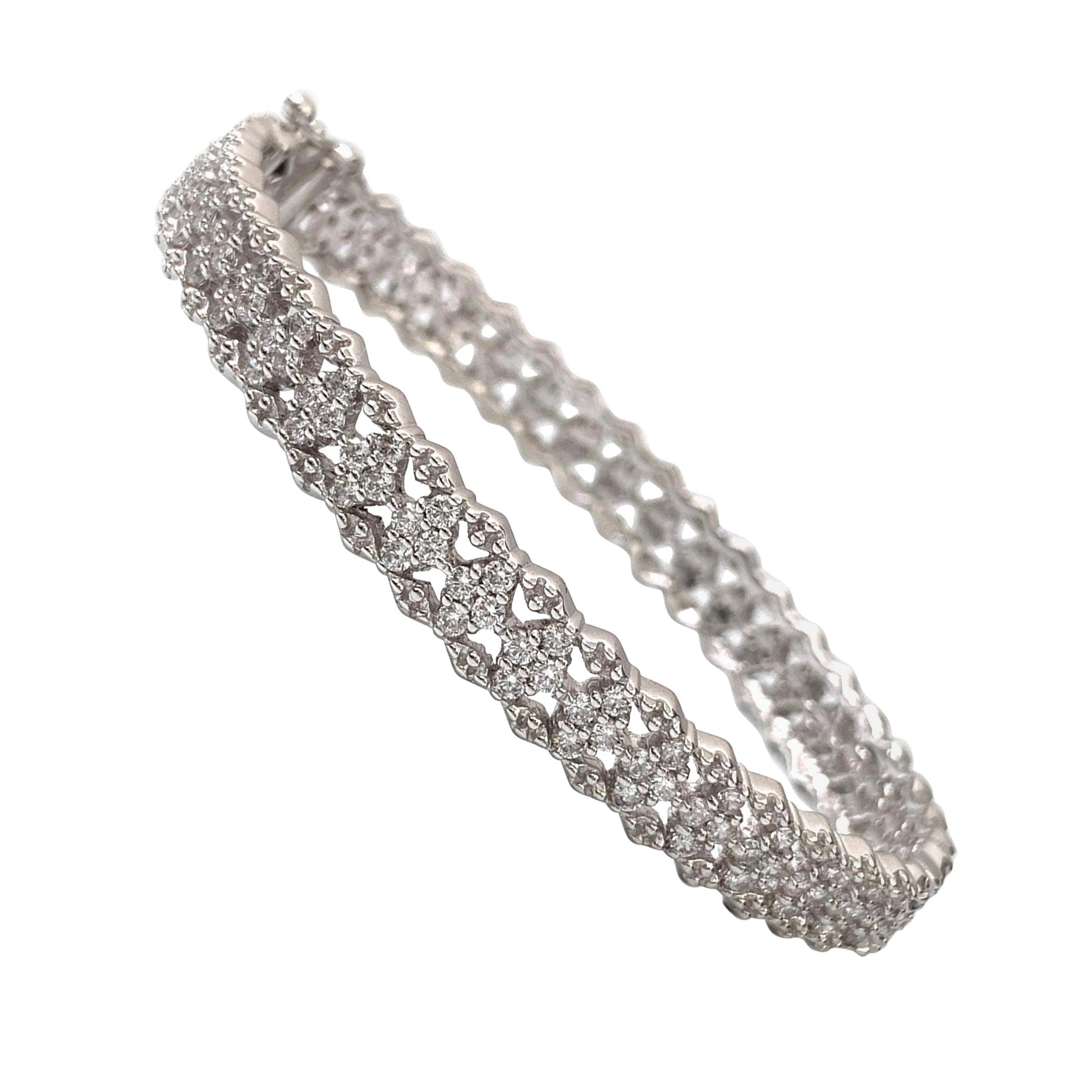Bijoux Num Skinny Diamond Shape CZ Platinum-plated Sterling Silver Bracelet