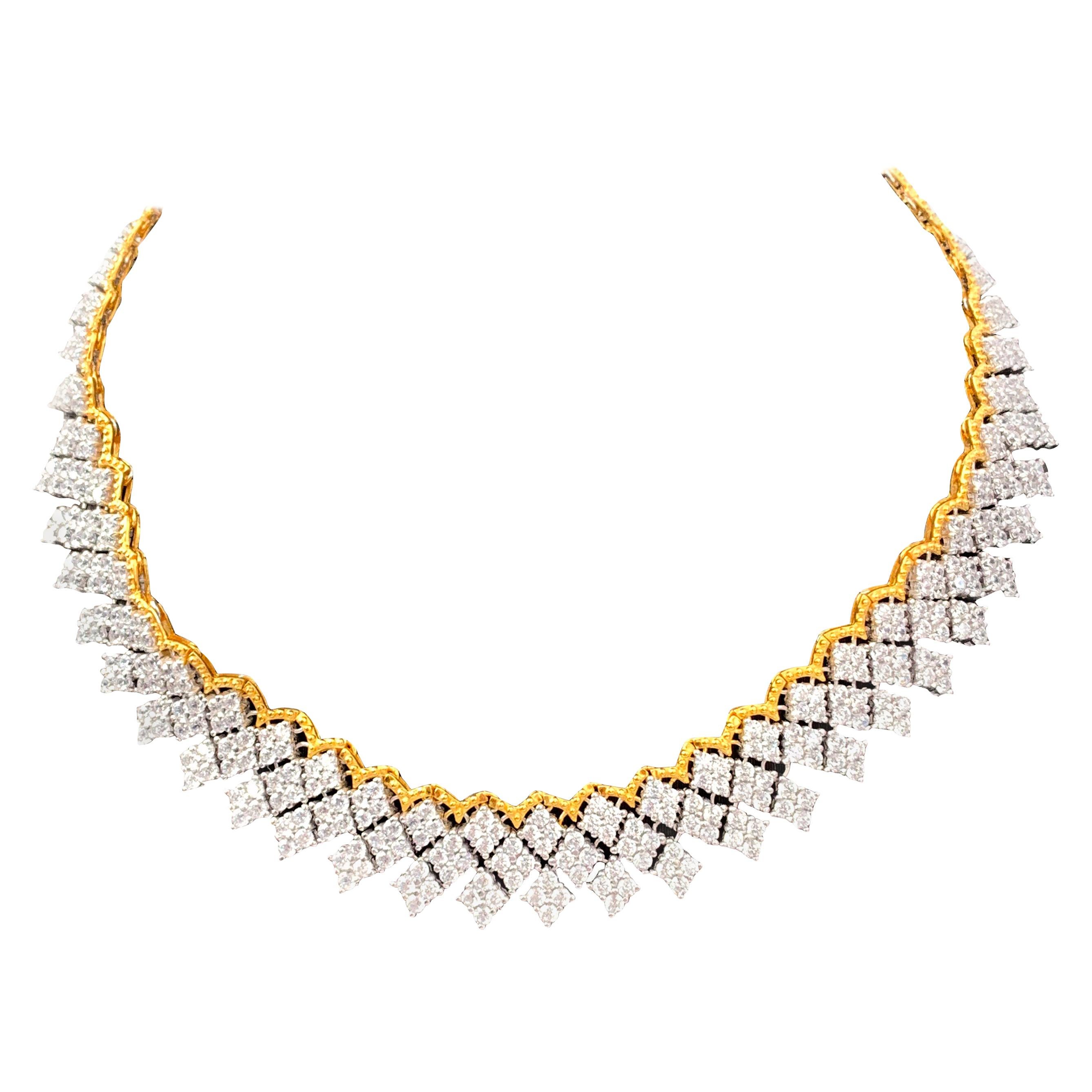 Bijoux Num Stunning Diamond Shape Cubic Zirconia Flexible Necklace