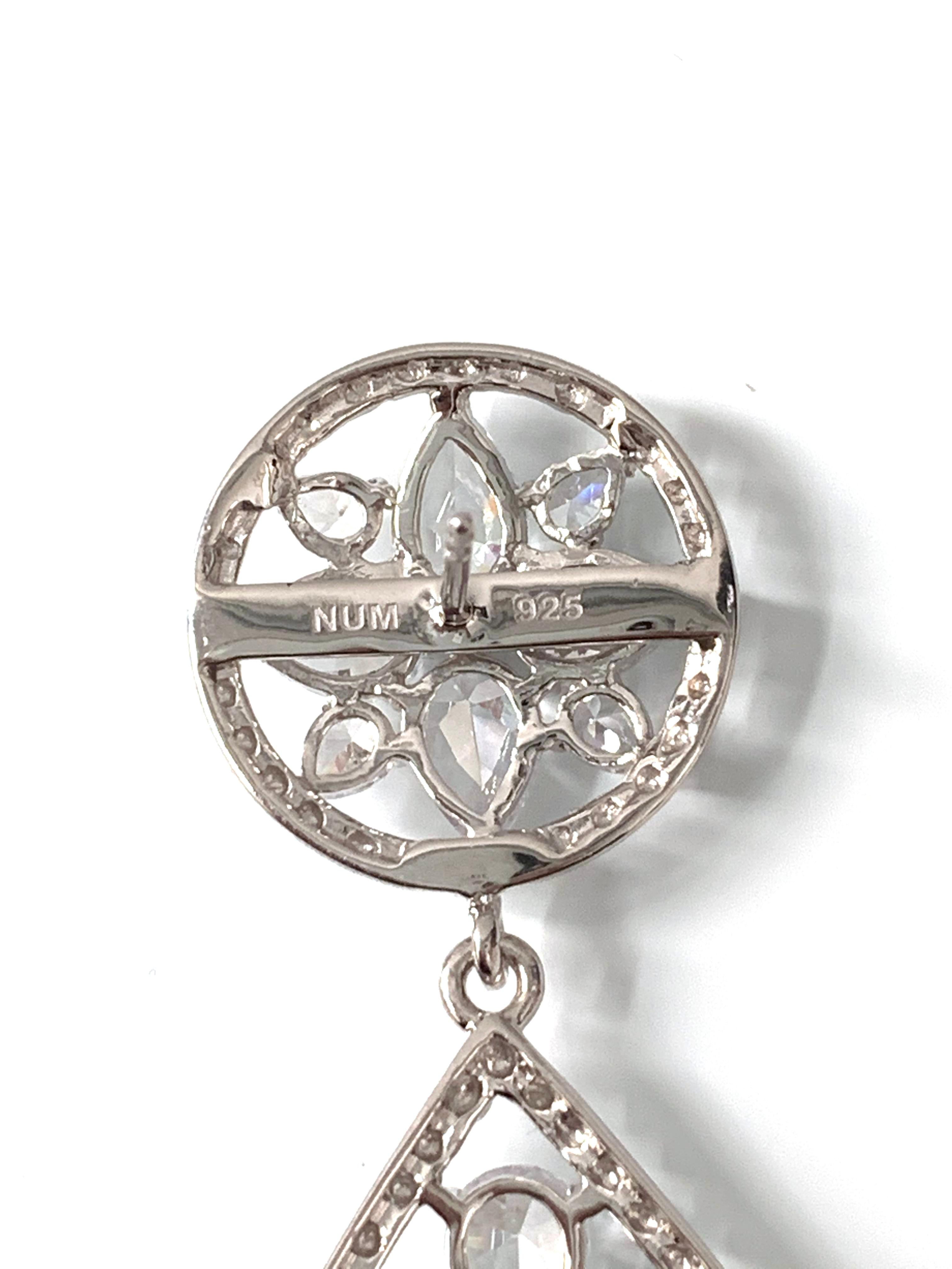 Women's Bijoux Num Stunning Pear Shape CZ sterling silver Drop Earrings