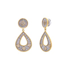 Bijoux Num Two-tone Open Pear Shape Drop Earrings