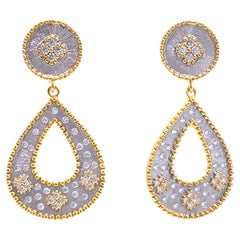 Bijoux Num Two-tone Open Pear Shape Drop Earrings
