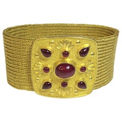 Bikakis & Johns 22K/18K Wide Woven Bracelet with Rubies