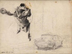Senza titolo, Figurativo, carboncino e matita su carta Bikash Bhattacharjee "In stock"